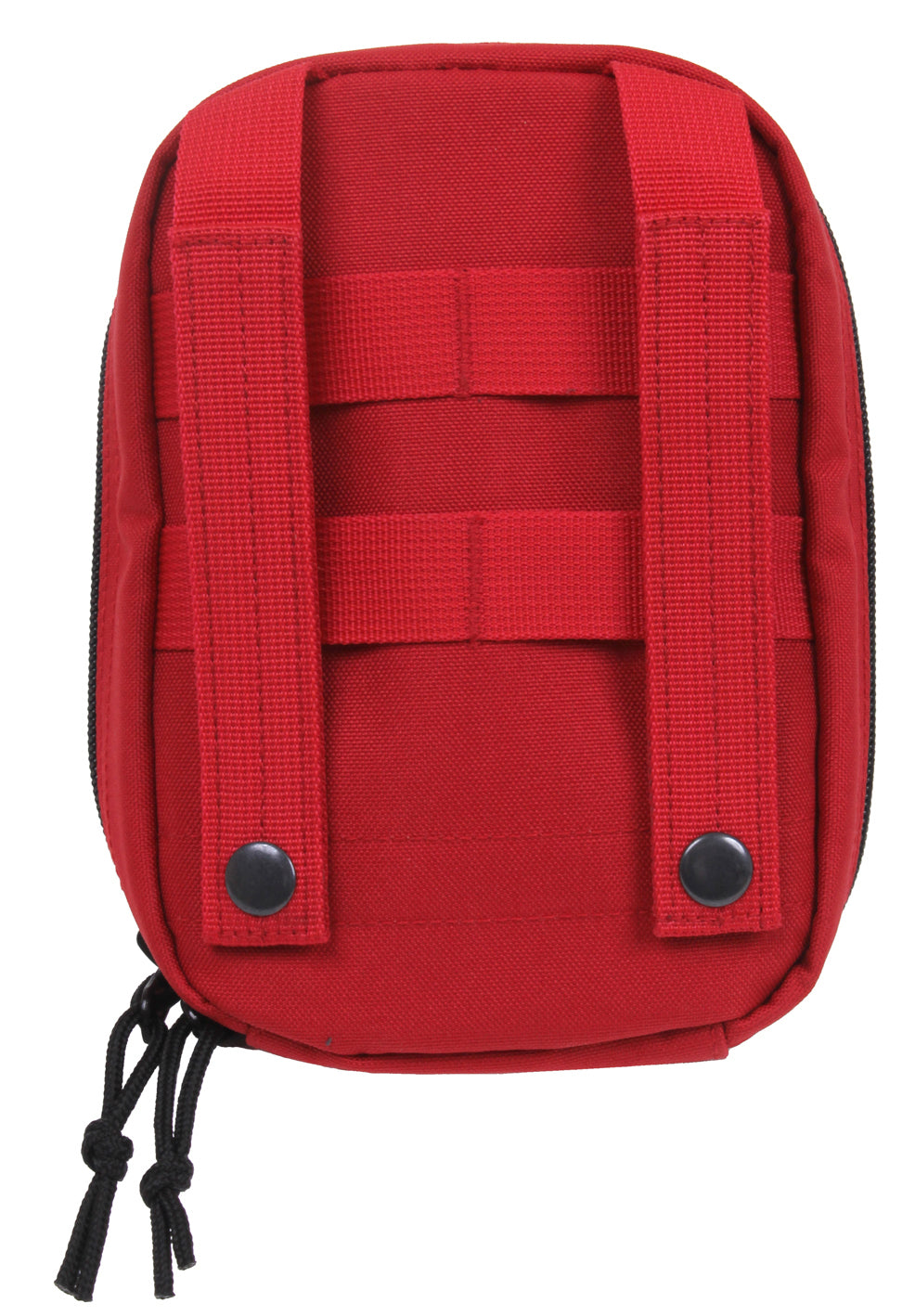 GS-010 Red Molle Medical Pouch with dual button straps, shown front-facing against white background; constructed from rugged nylon for field durability and tactical modularity