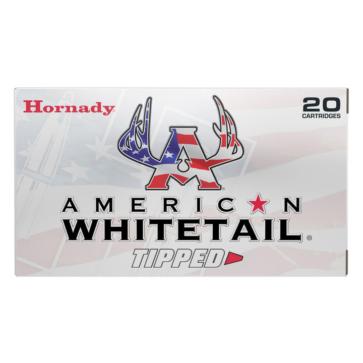 Hornady American Whitetail Tipped 6.5 Creedmoor 129gr SST ammunition box, 20-round hunting load 